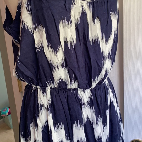 Ikat pattern Navy & White Maxi Dress - Picture 3 of 4